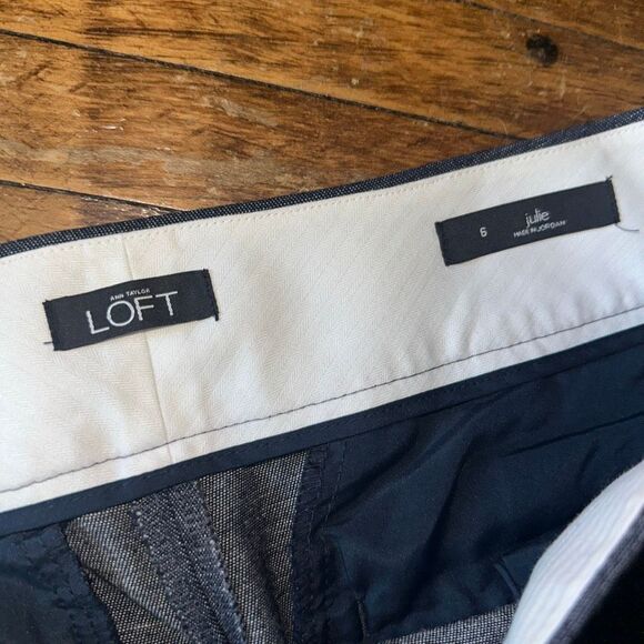 Loft Julie size 8 business casual flat front gray slacks - Picture 2 of 3